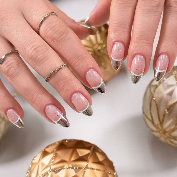 6 Grid Gold Silver Champagne Gold Nail Foil Crumbs Our nail
