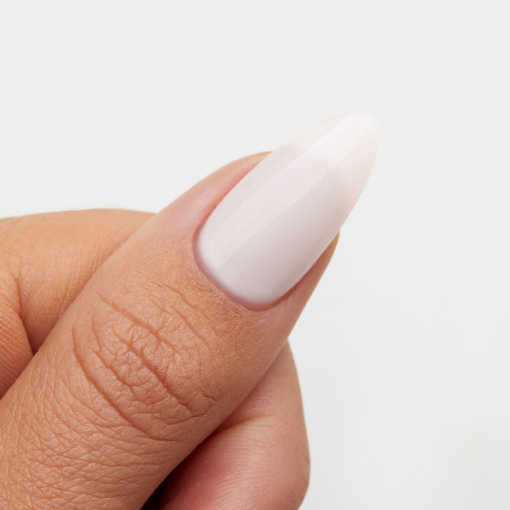 Gelous White Rubber Base Coat gel nail polish swatch - photographed in America