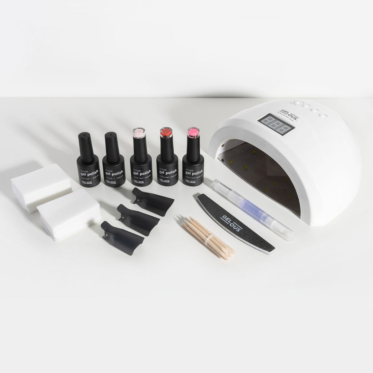 Gelous Super Starter Gel Manicure Kit Flat Lay - Photographed in New Zealand