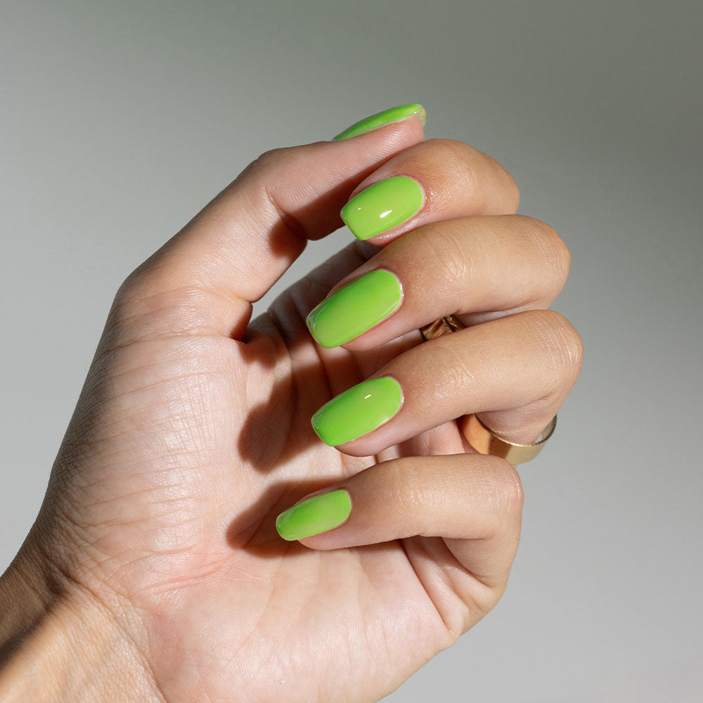 Gelous Appletini gel nail polish - photographed in New Zealand on model