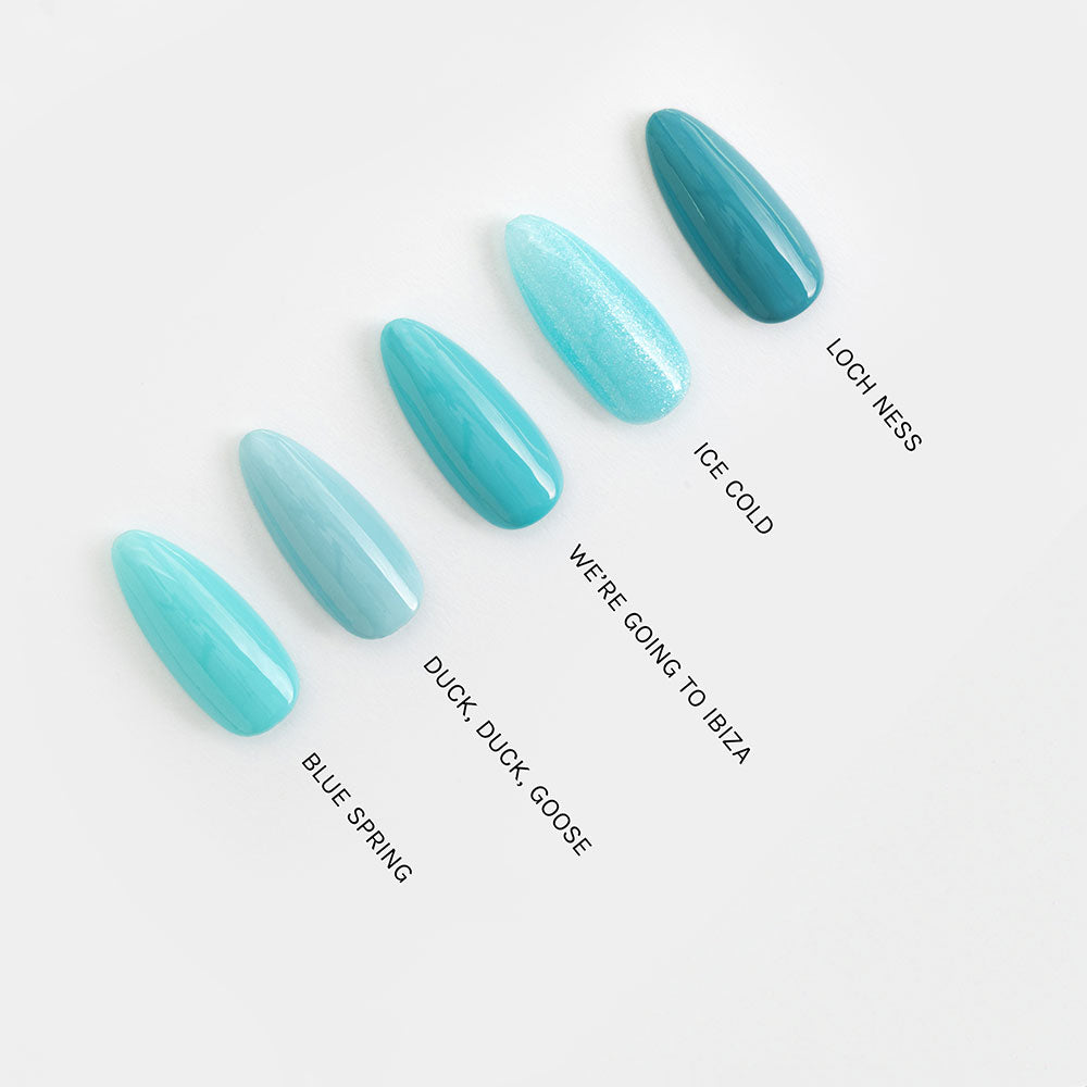 Gelous Blue Spring gel nail polish comparison - photographed in New Zealand