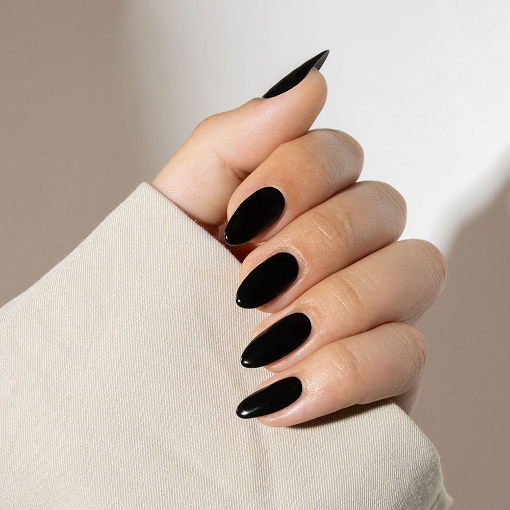 Gelous Black Out gel nail polish - photographed in New Zealand on model