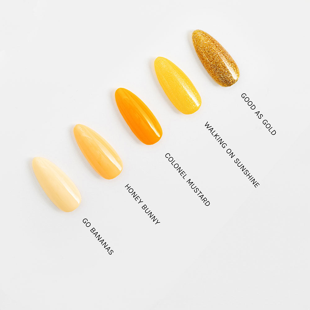 Gelous Colonel Mustard gel nail polish comparison - photographed in  New Zealand