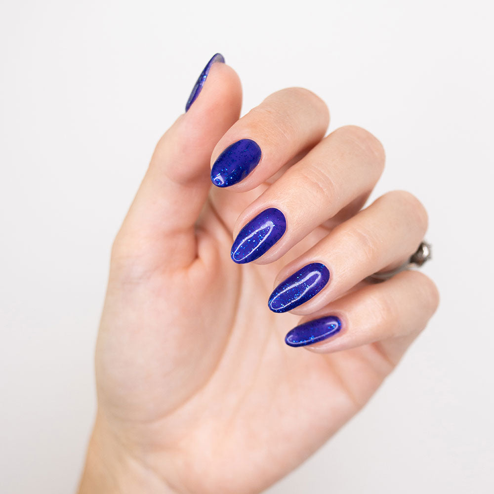 Gelous Deep Blue Sea gel nail polish - photographed in New Zealand on model