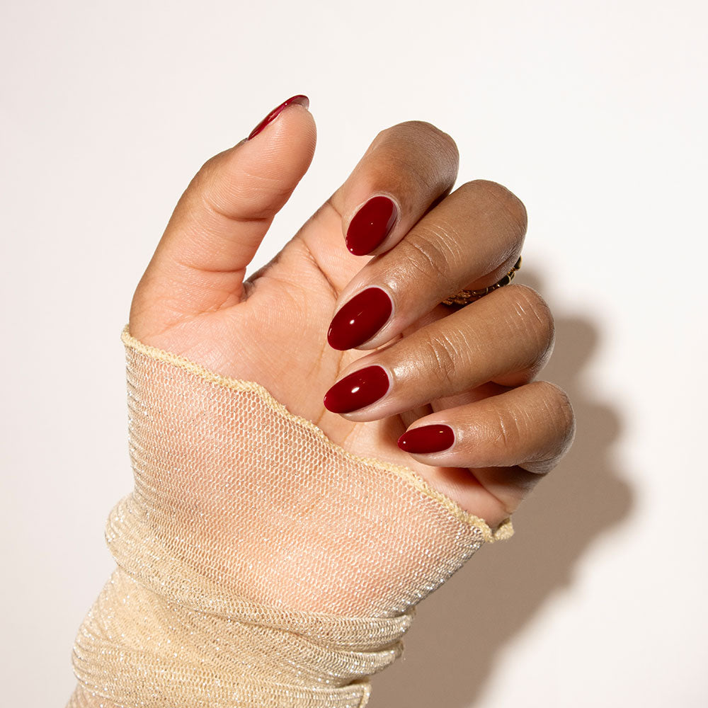 Gelous Dracula&#39;s Bride gel nail polish - photographed in New Zealand on model