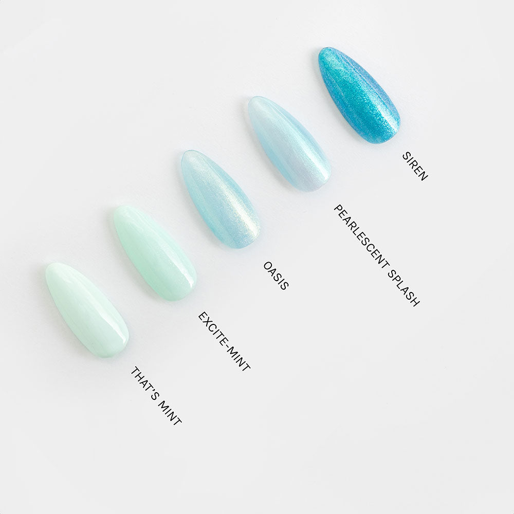 Gelous Excite-Mint gel nail polish comparison - photographed in New Zealand