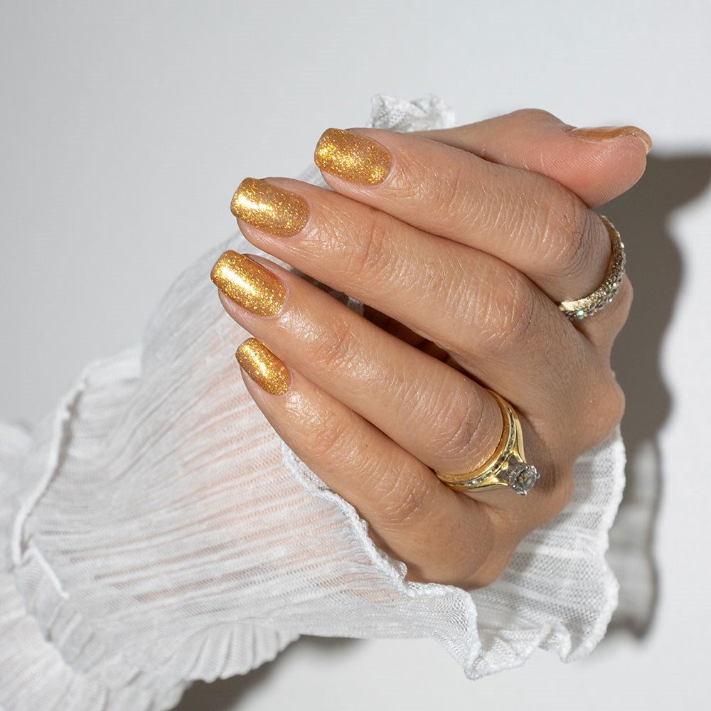 Gelous Golden Hour gel nail polish - photographed in New Zealand on model