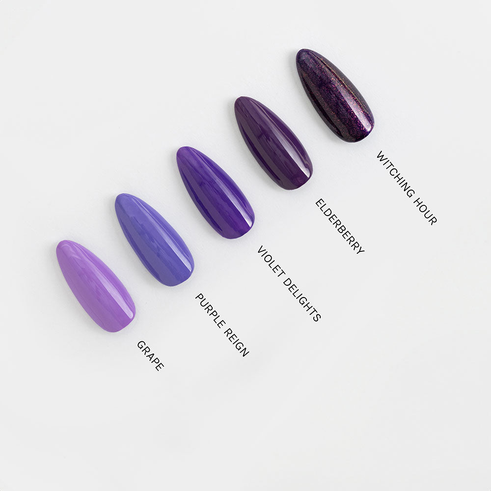 Gelous Grape Jelly gel nail polish comparison - photographed in New Zealand