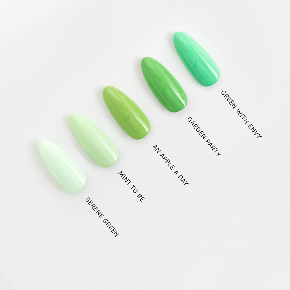 Gelous Green With Envy gel nail polish comparison - photographed in New Zealand