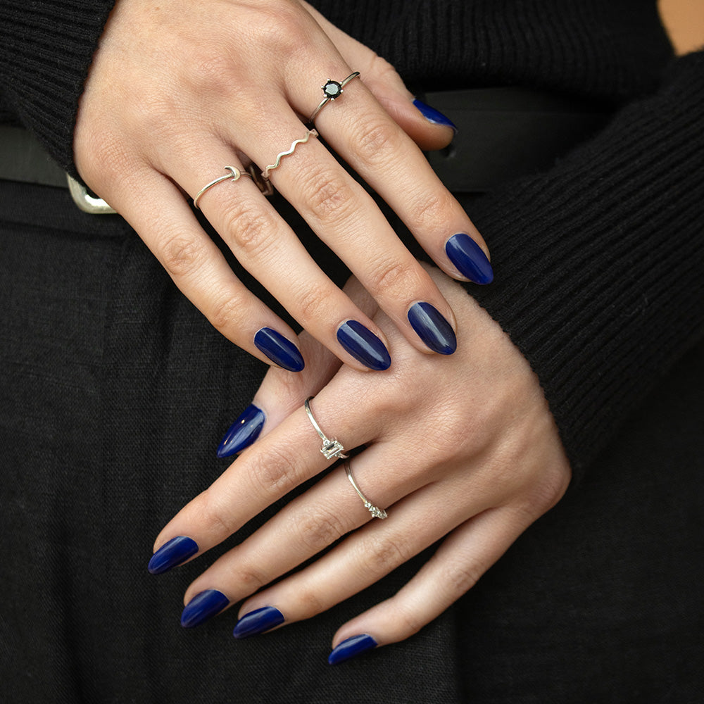 Gelous Into the Blue gel nail polish - photographed in New Zealand on model