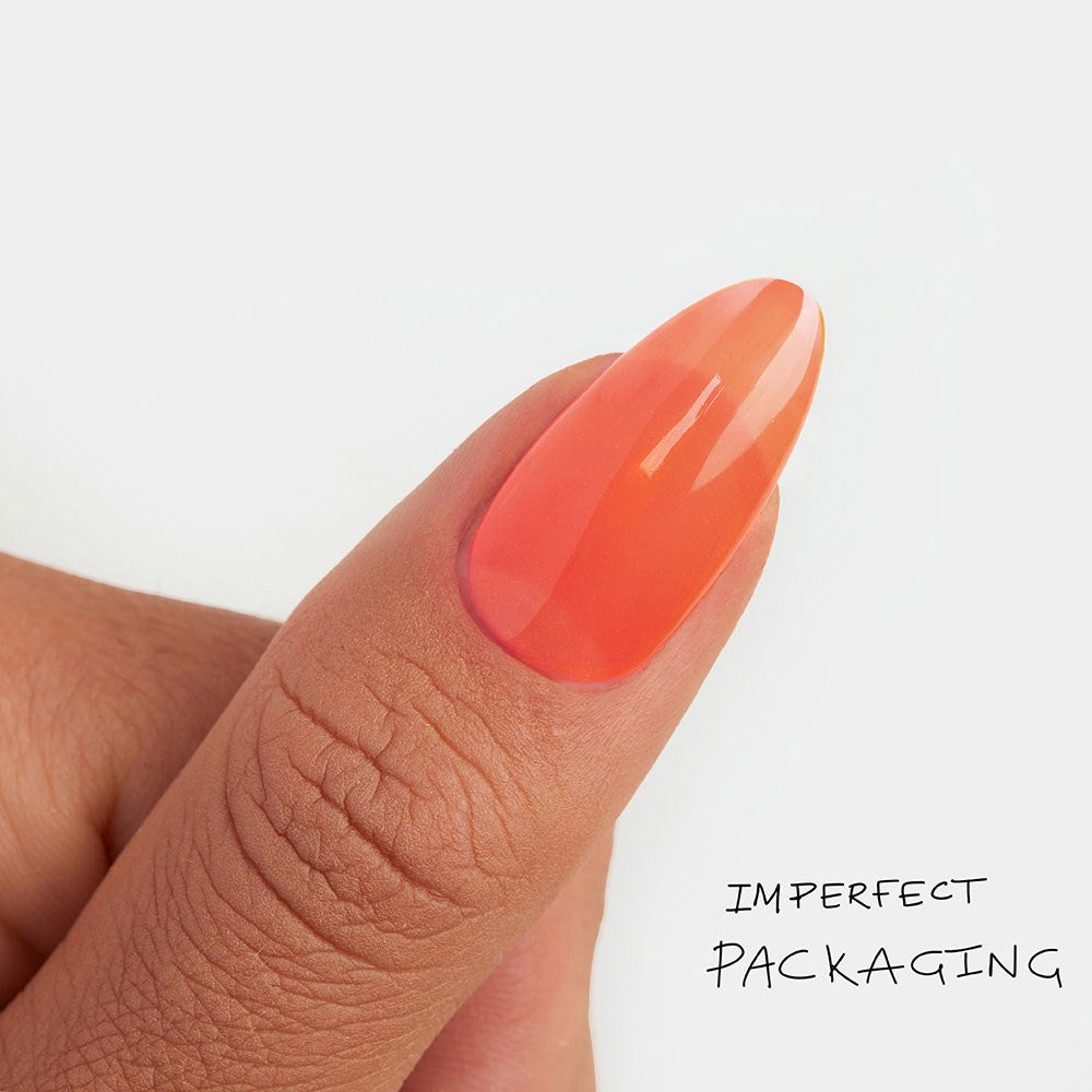 Gelous Imperfect Orange Jelly gel nail polish - photographed in New Zealand on model