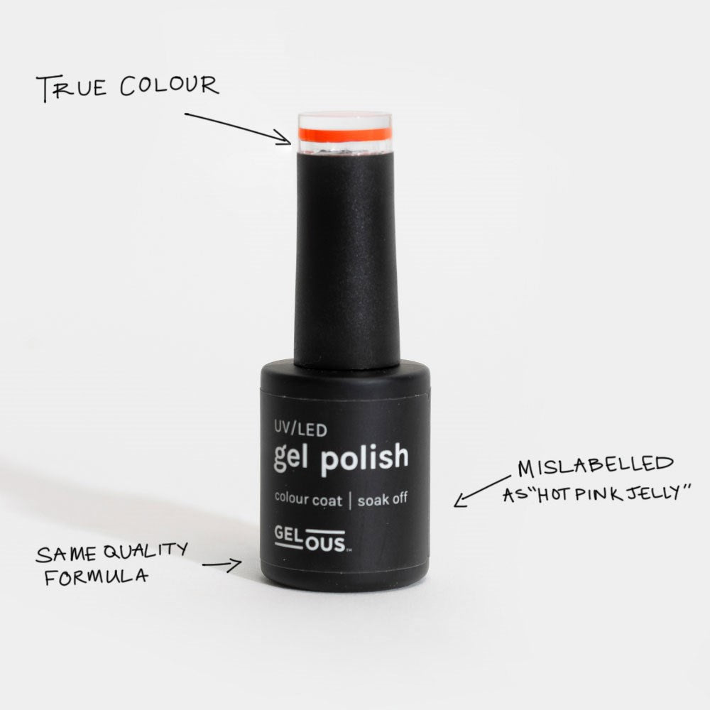 Gelous Imperfect Orange Jelly gel nail polish - photographed in New Zealand