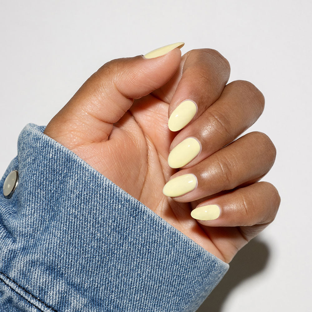 Gelous Lemon Sorbet gel nail polish - photographed in New Zealand on model