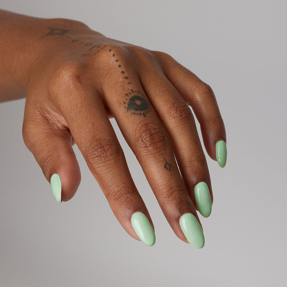 Gelous Mint to Be gel nail polish - photographed in New Zealand on model