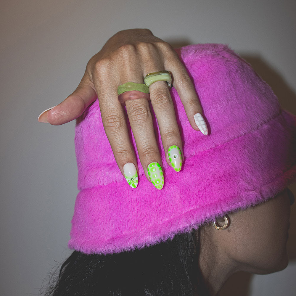 Gelous Neon Green gel nail polish - photographed in New Zealand on model