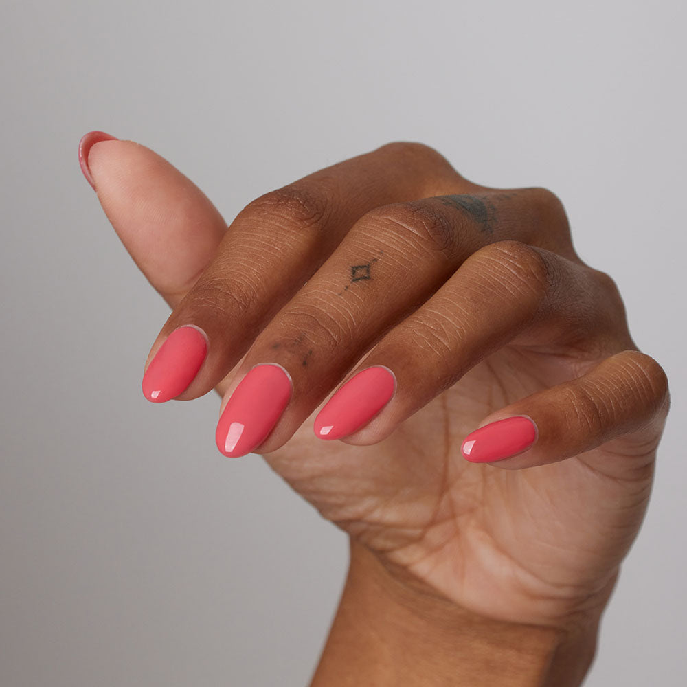 Gelous One in a Melon gel nail polish - photographed in New Zealand on model