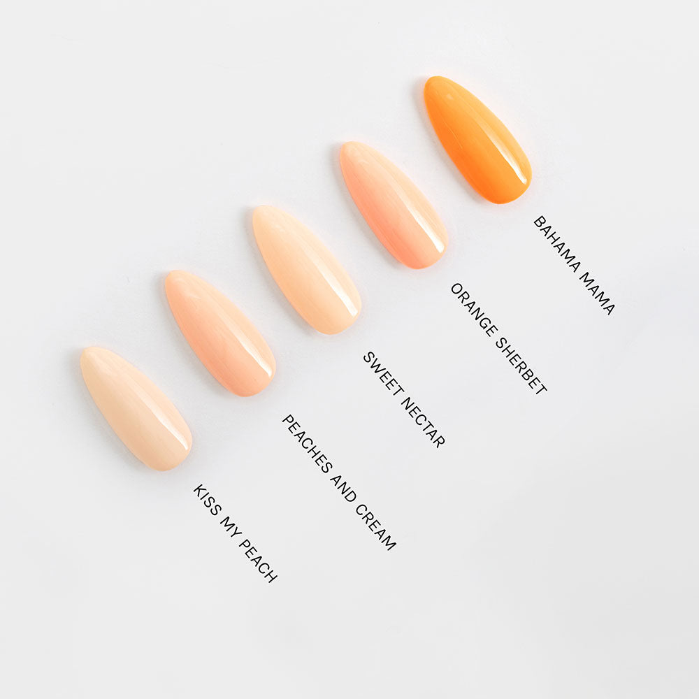 Gelous Orange Sherbet gel nail polish comparison - photographed in  New Zealand