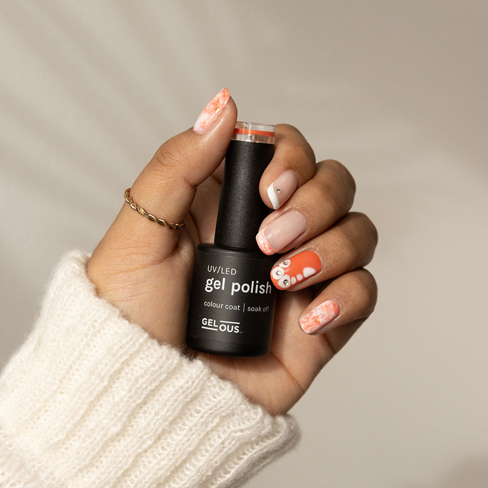 Gelous Papaya gel nail polish - photographed in New Zealand on model