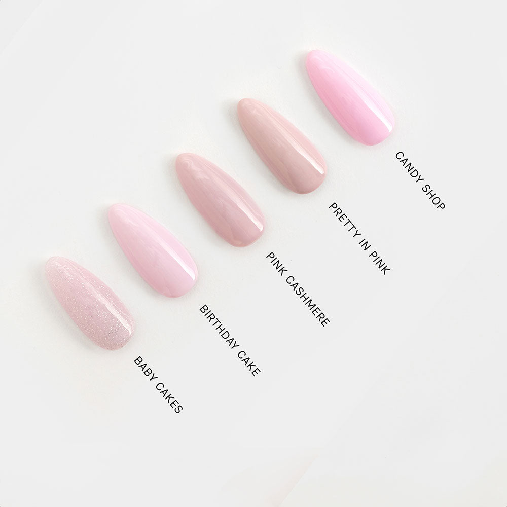 Gelous Pretty in Pink gel nail polish comparison - photographed in New Zealand