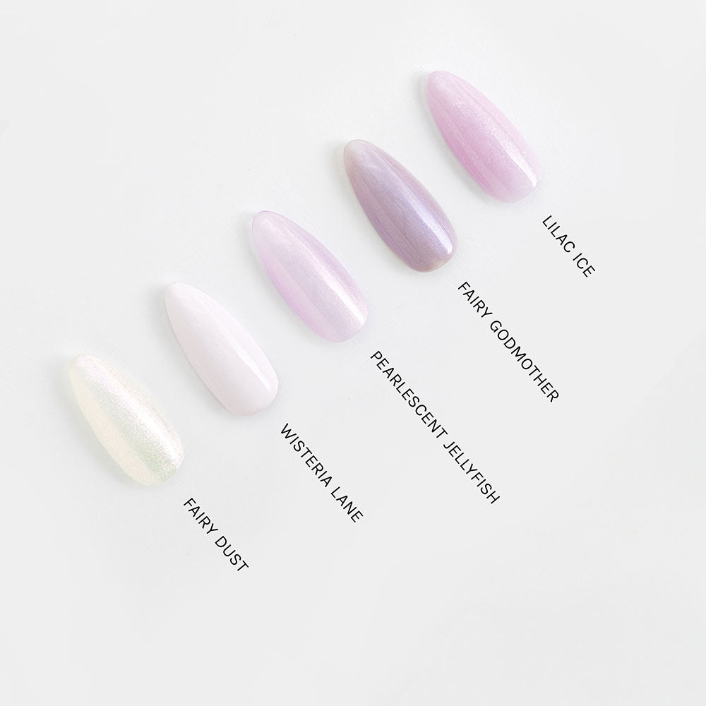 Gelous Pearlescent Jellyfish gel nail polish comparison - photographed in  New Zealand