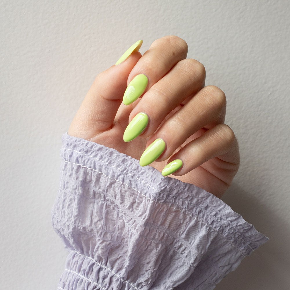 Gelous Read Between the Limes gel nail polish - photographed in New Zealand on model