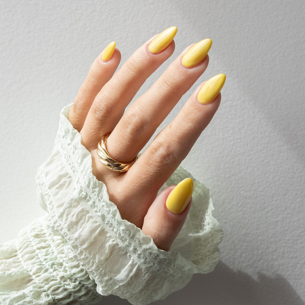 Gelous Sunflower gel nail polish - photographed in New Zealand on model