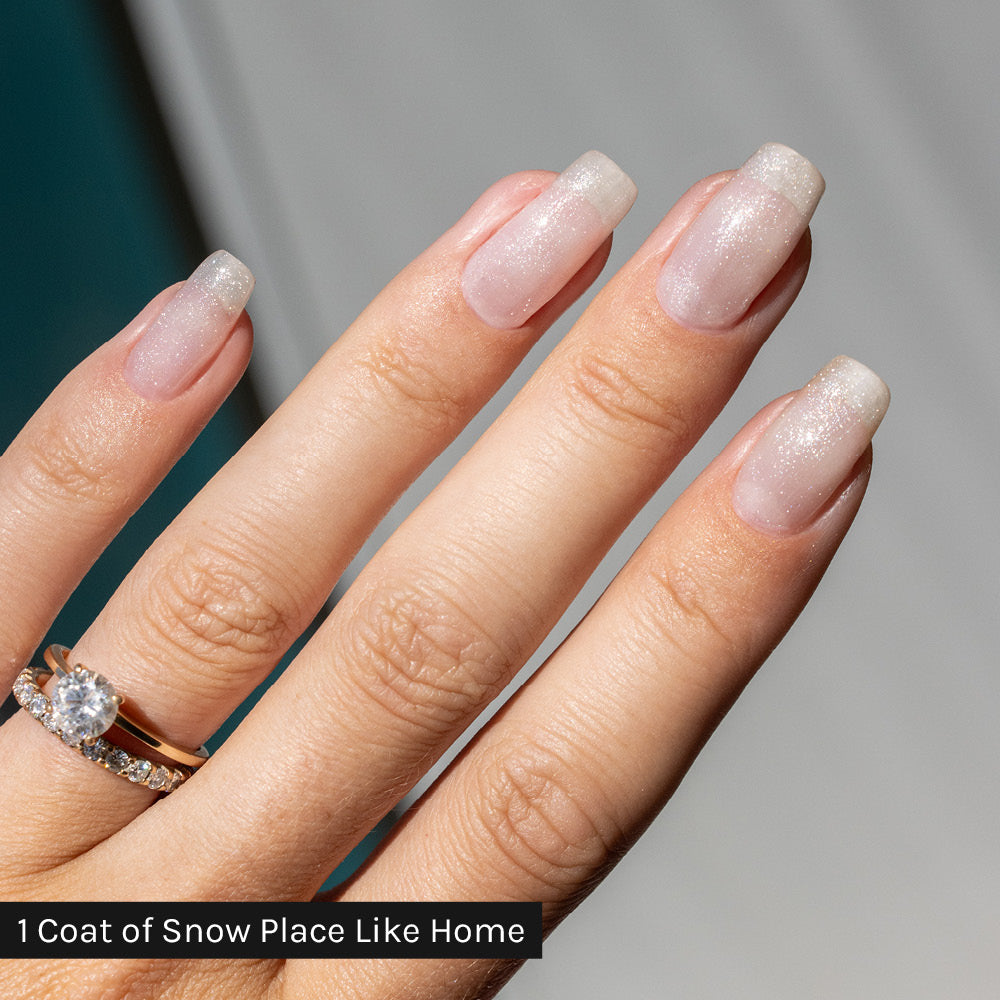 Gelous Snow Place Like Home gel nail polish - photographed in New Zealand on model