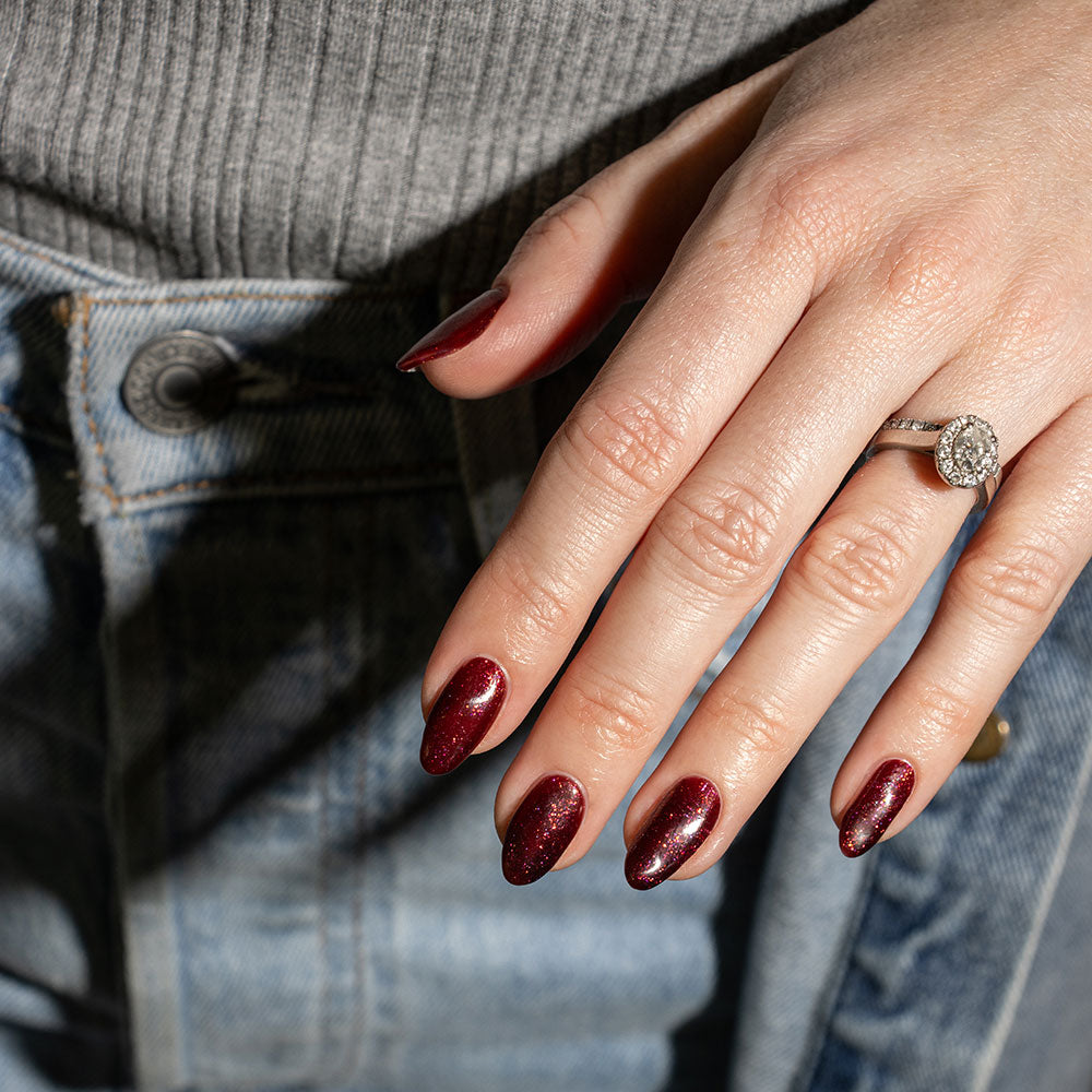 Gelous Sipping Sangria gel nail polish - photographed in New Zealand on model