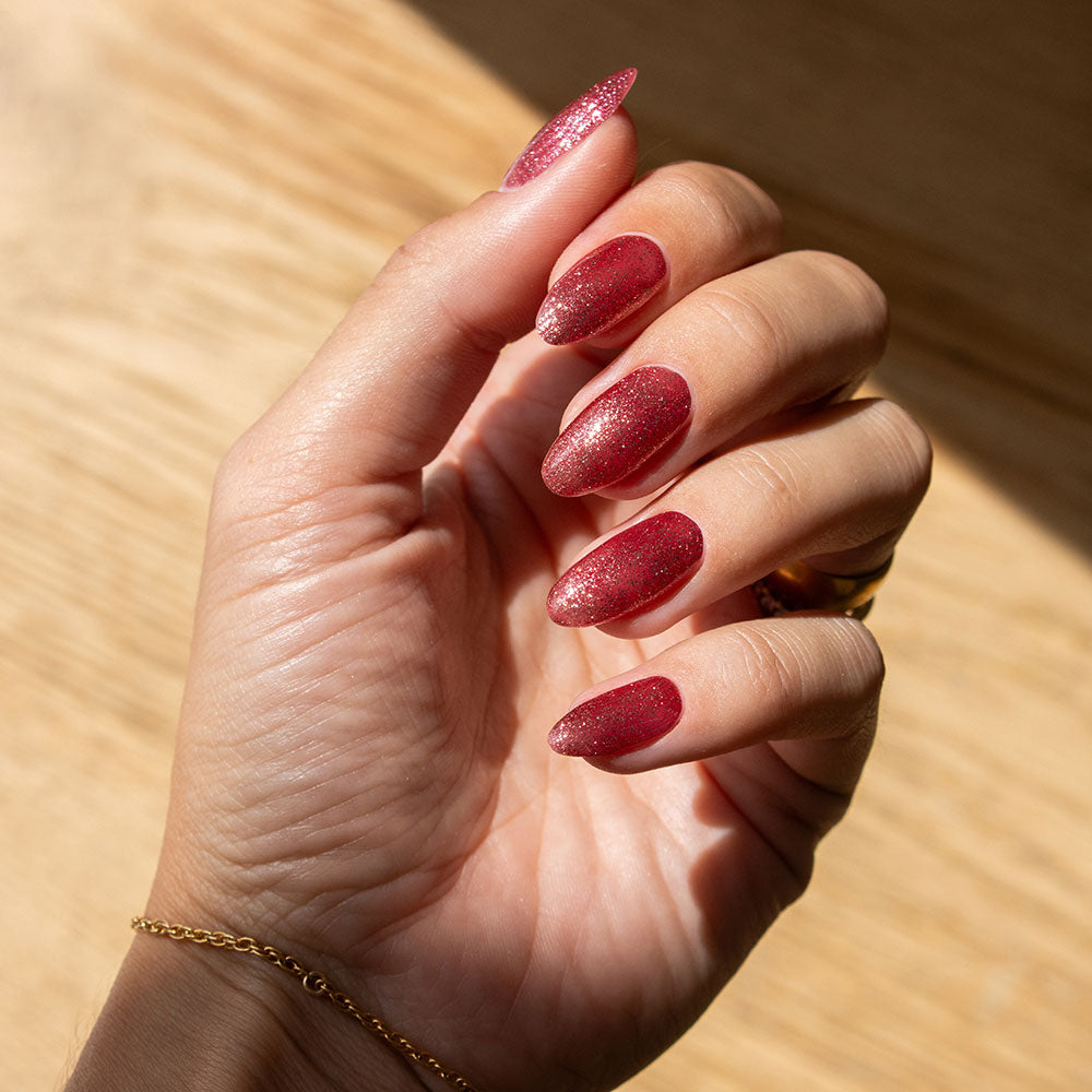 Gelous Sparkling Rose gel nail polish - photographed in New Zealand on model