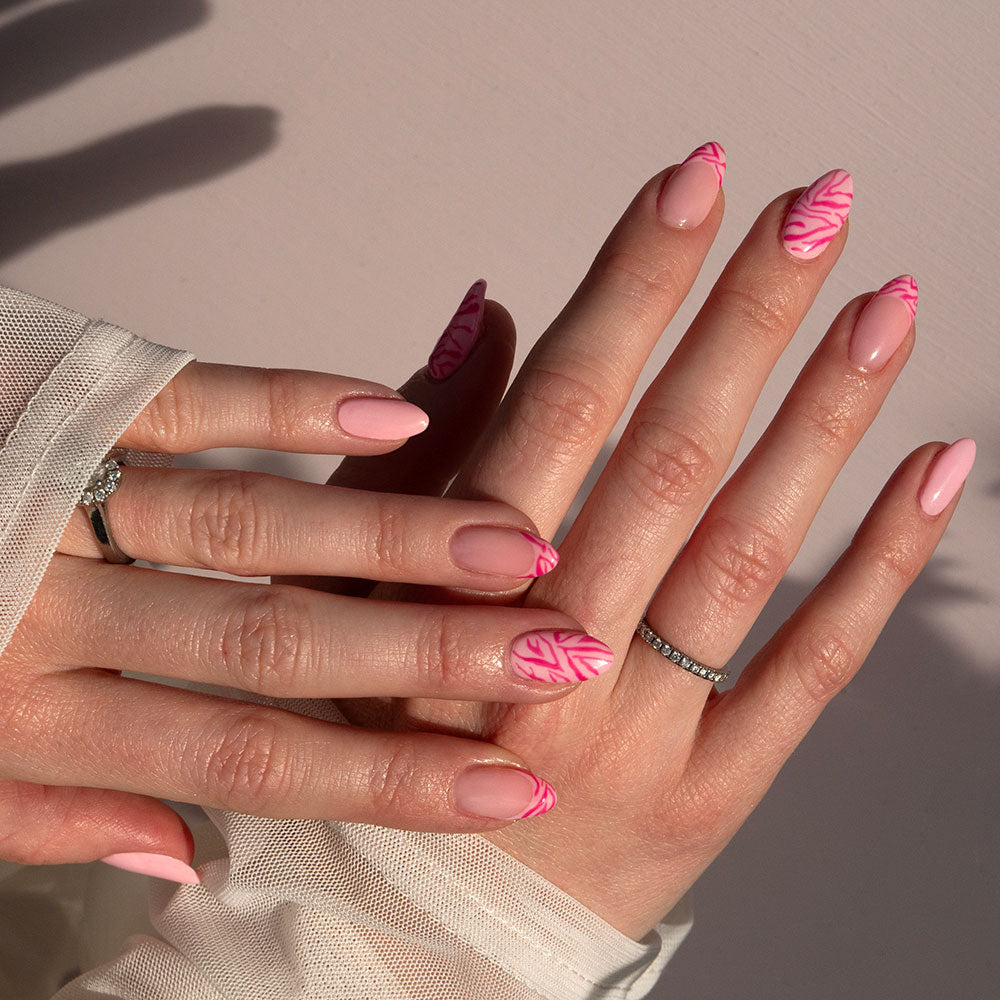 Gelous Strawberry Kisses gel nail polish  - photographed on a model in New Zealand