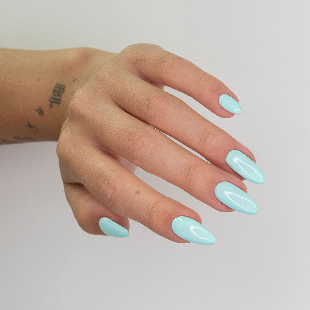 Gelous Tiffany Blues gel nail polish - photographed in New Zealand on model