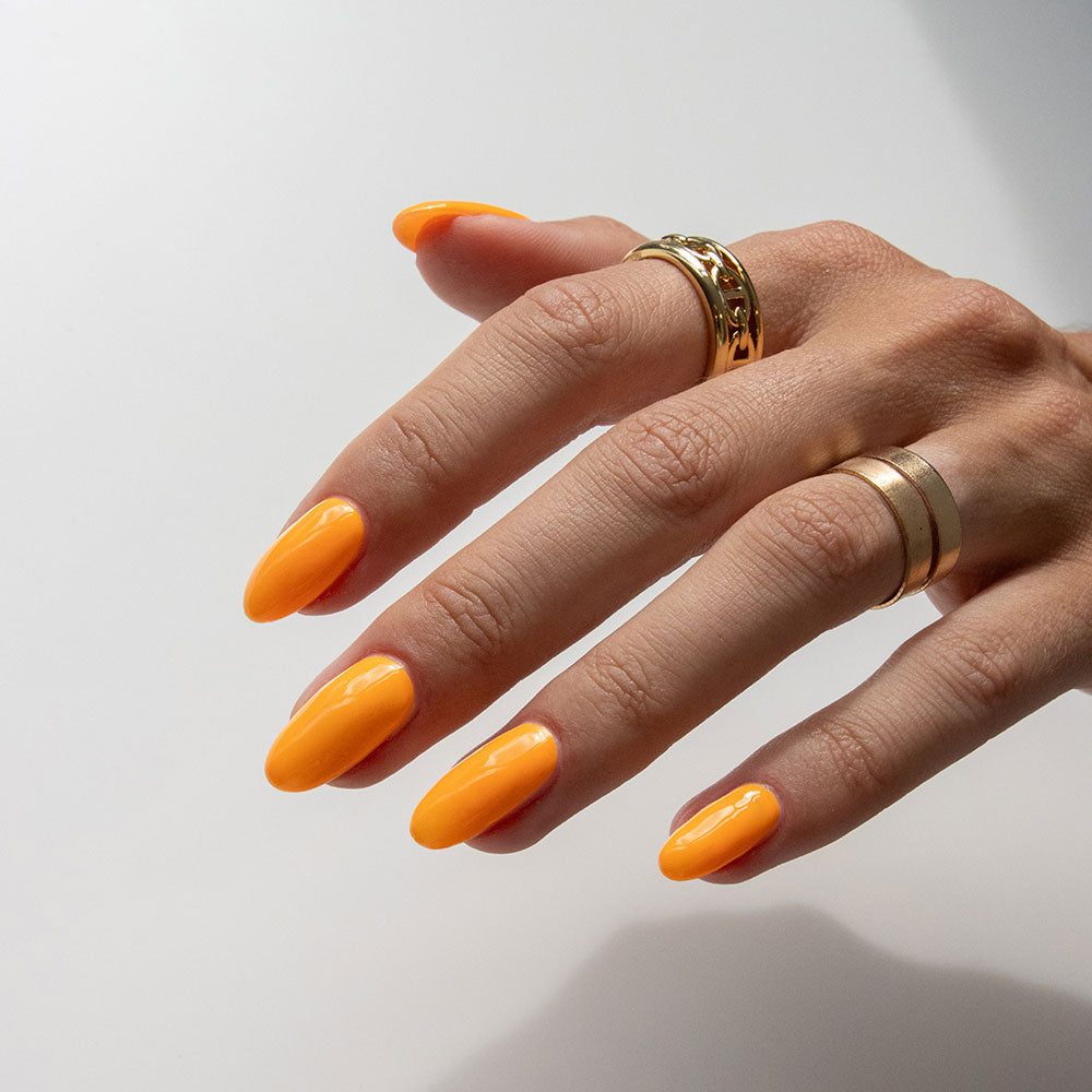 Gelous Tropical Punch gel nail polish - photographed in New Zealand on model