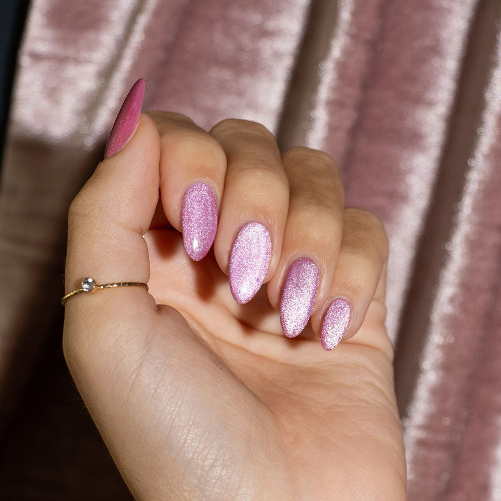 Gelous Velvet Blush gel nail polish - photographed in New Zealand on model