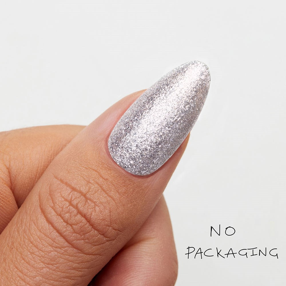 Gelous Imperfect Silver Gel Pot gel nail polish - photographed in New Zealand on model