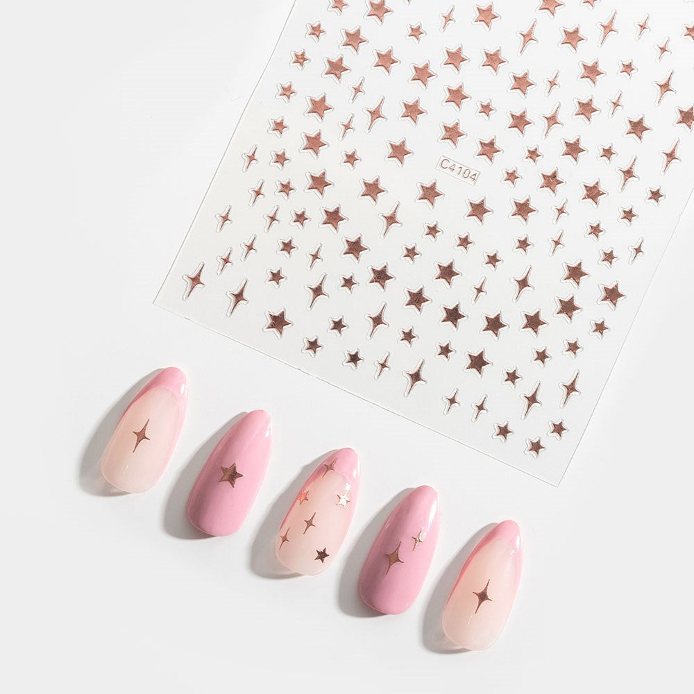 Gelous Rose Gold Star Nail Art Stickers product photo - photographed in New Zealand