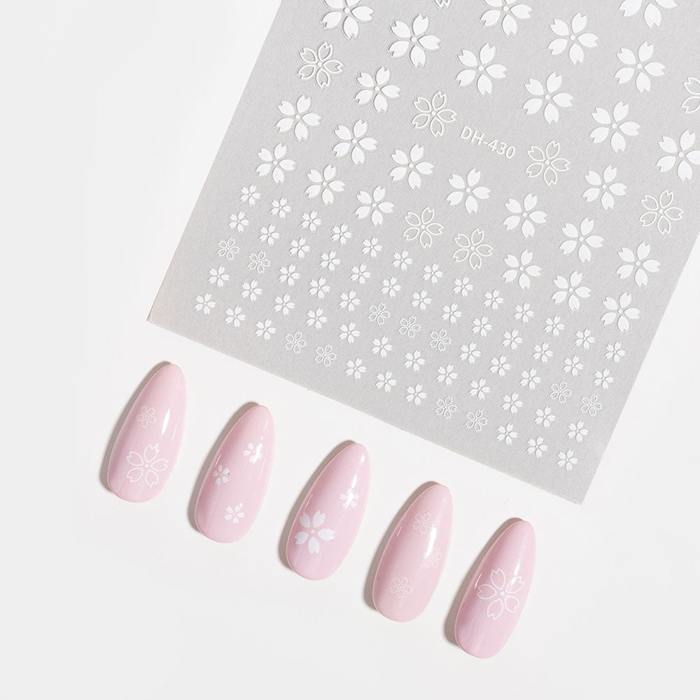 Gelous White Magnolia Nail Art Stickers product photo - photographed in New Zealand