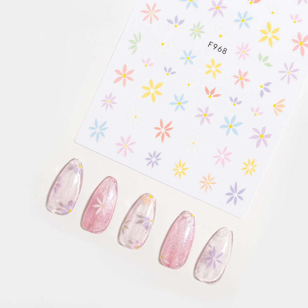 Gelous Pastel Daisies Nail Art Stickers product photo - photographed in New Zealand