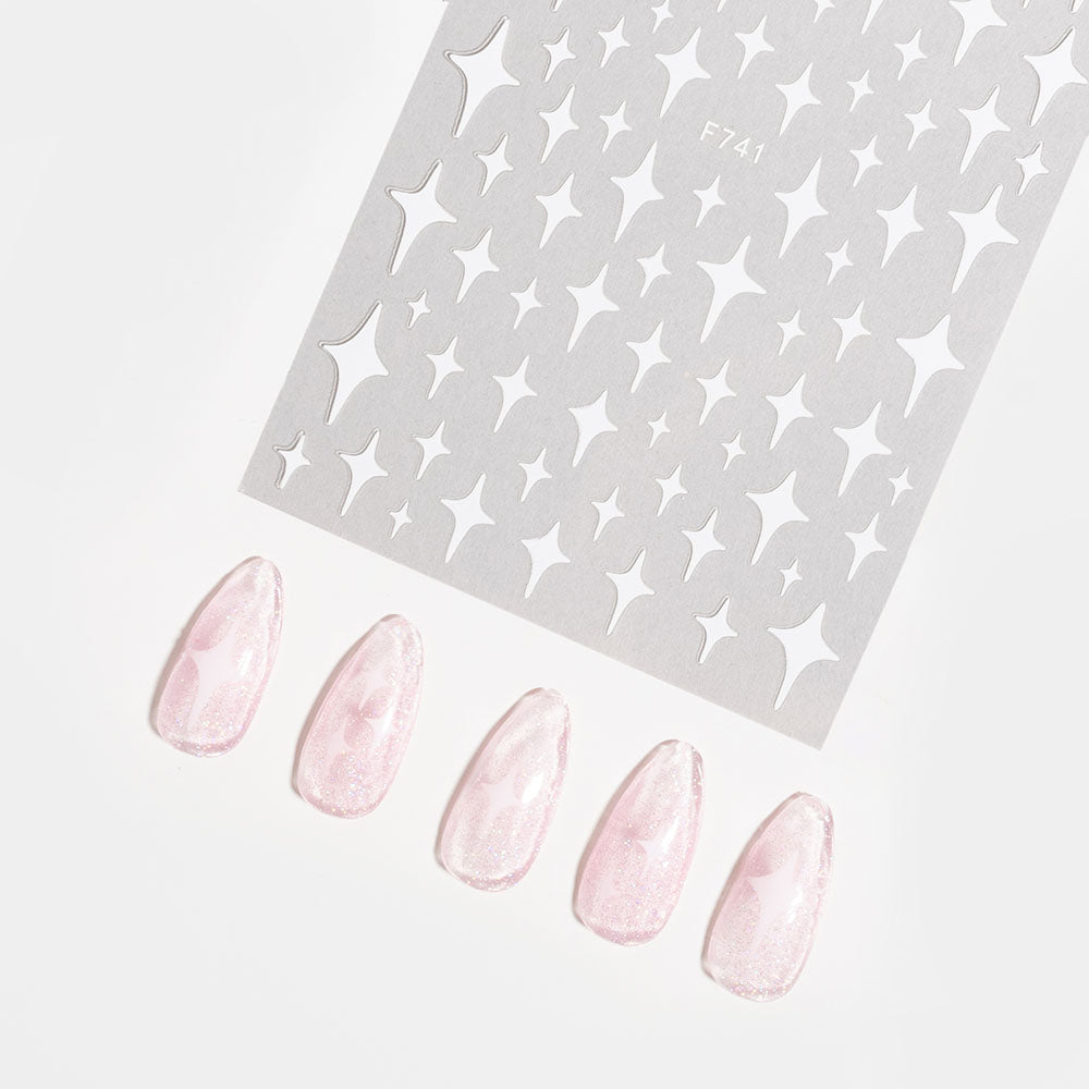 Gelous White Stars Nail Art Stickers product photo - photographed in New Zealand