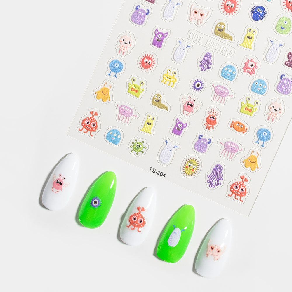 Gelous Little Monsters Nail Art Stickers product photo - photographed in New Zealand