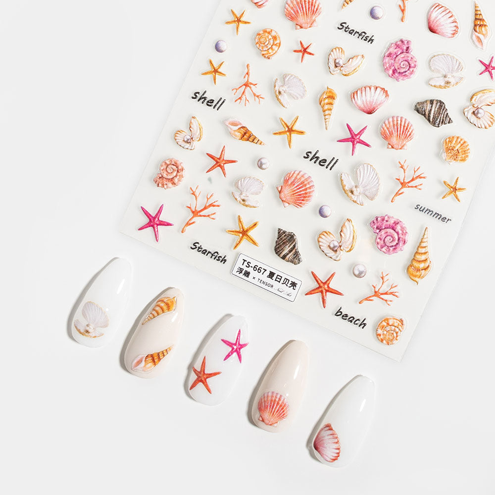 Gelous Seashells Nail Art Stickers product photo - photographed in New Zealand