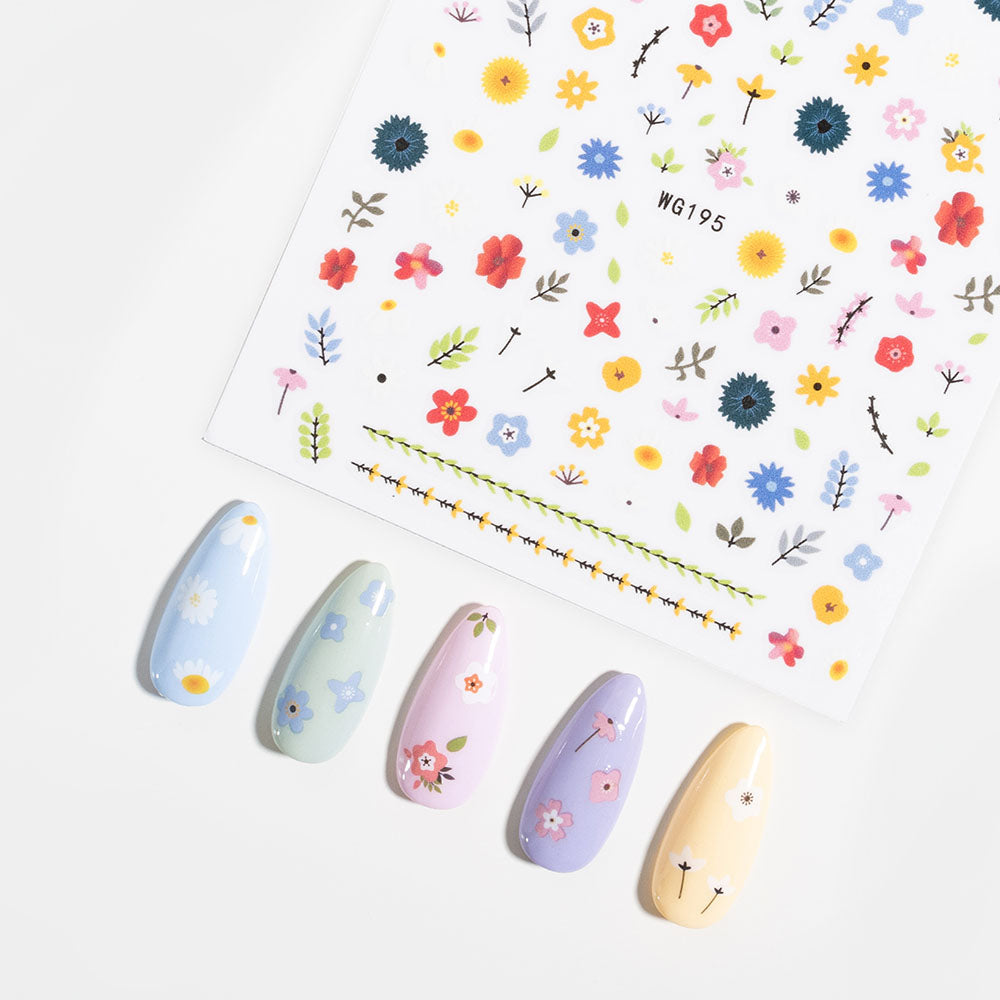  Gelous Wildflowers Nail Art Stickers product photo - photographed in New Zealand