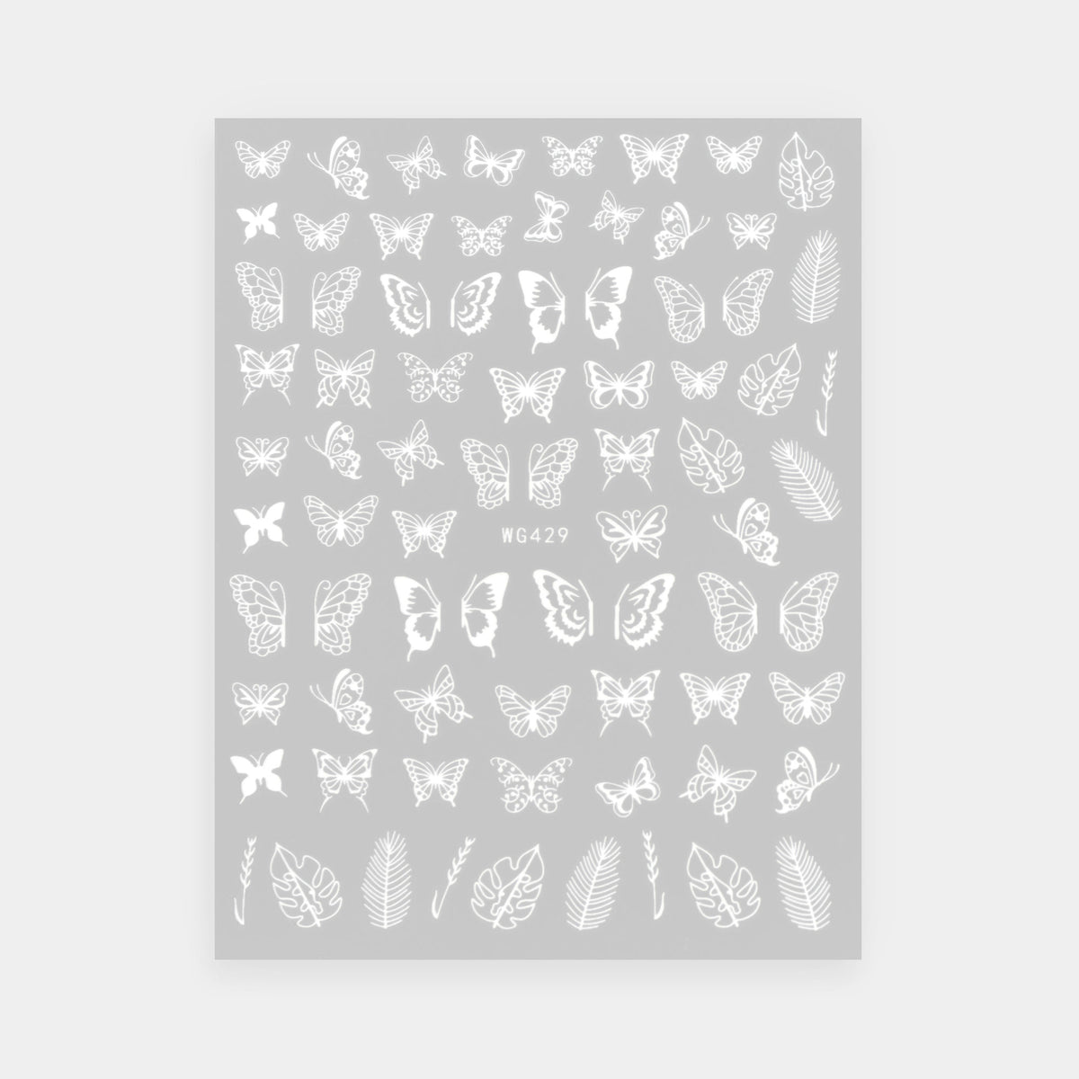 Gelous White Butterflies Nail Art Stickers product photo - photographed in New Zealand