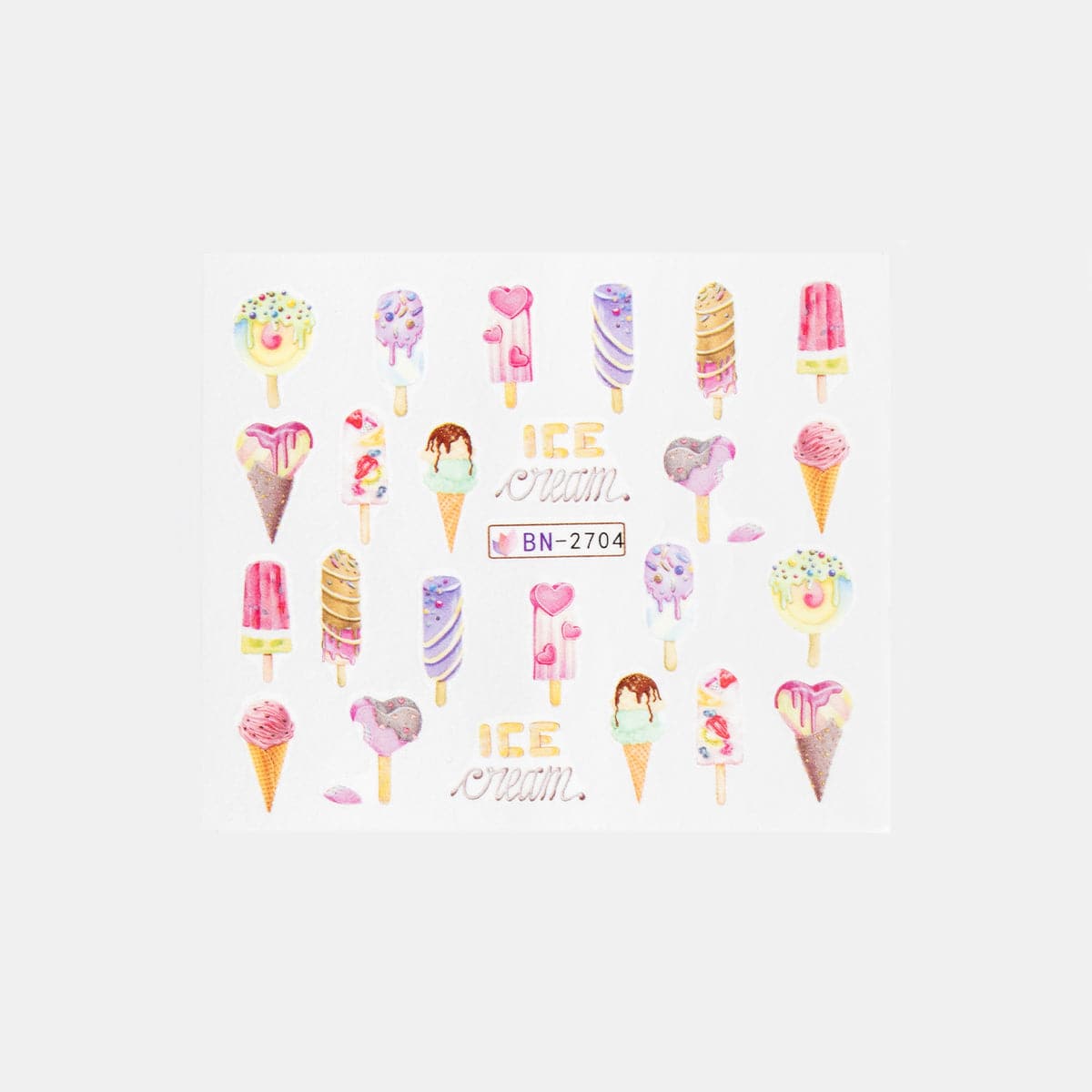 Gelous Ice Cream Water Nail Transfers product photo - photographed in Canada