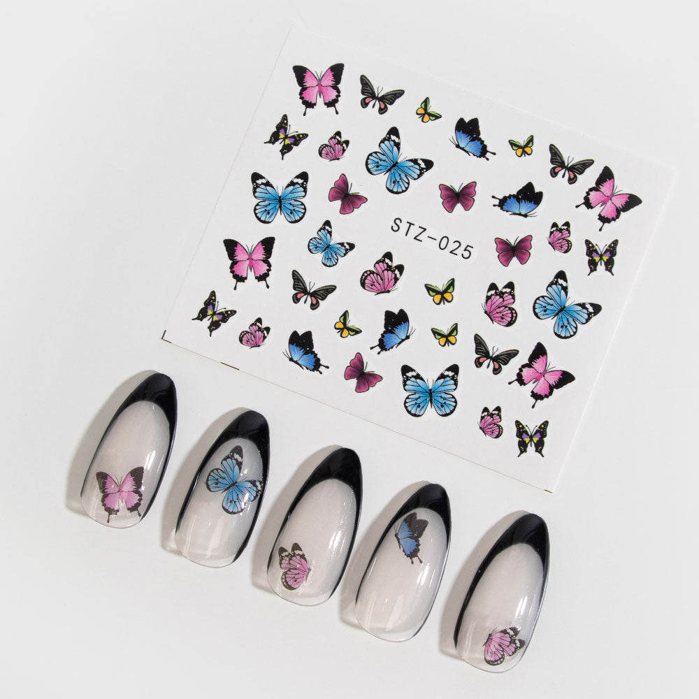 Gelous Colourful Butterflies Water Nail Transfers product photo - photographed in New Zealand