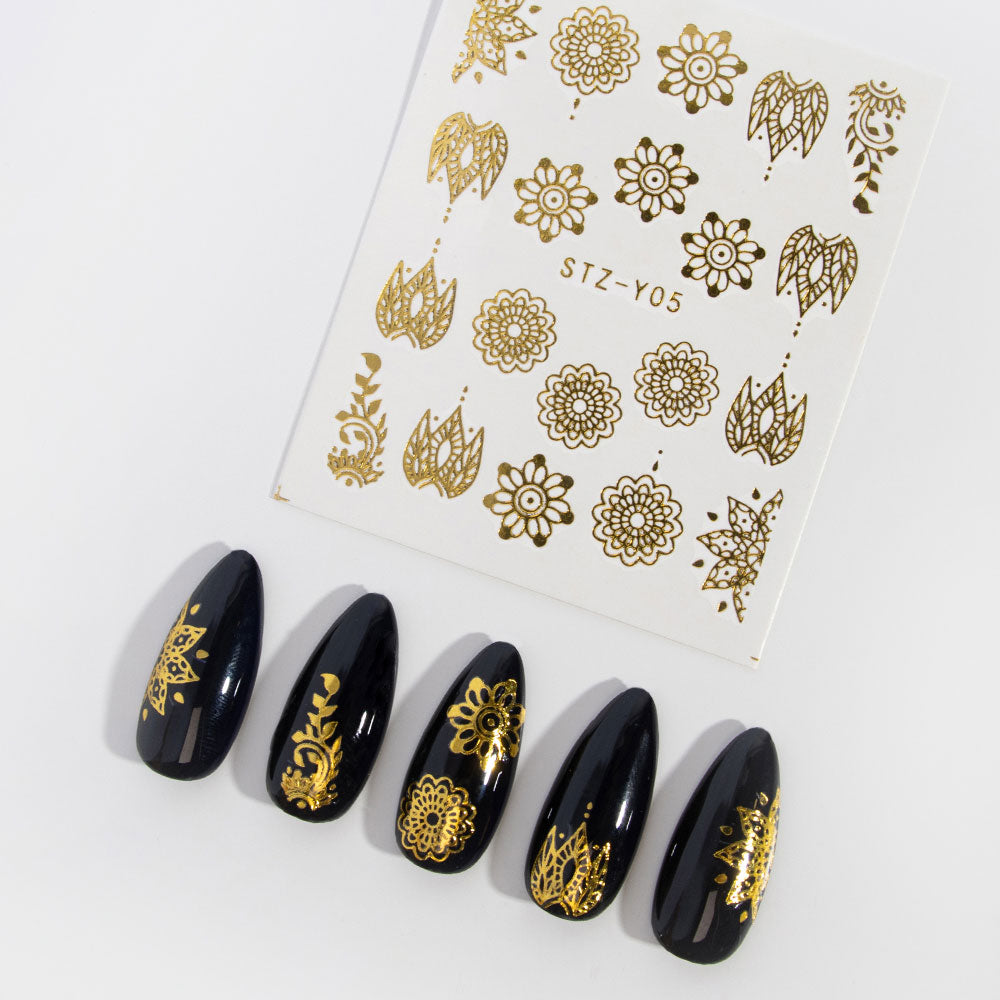 Gelous Gold Mandala Water Nail Transfers product photo - photographed in New Zealand