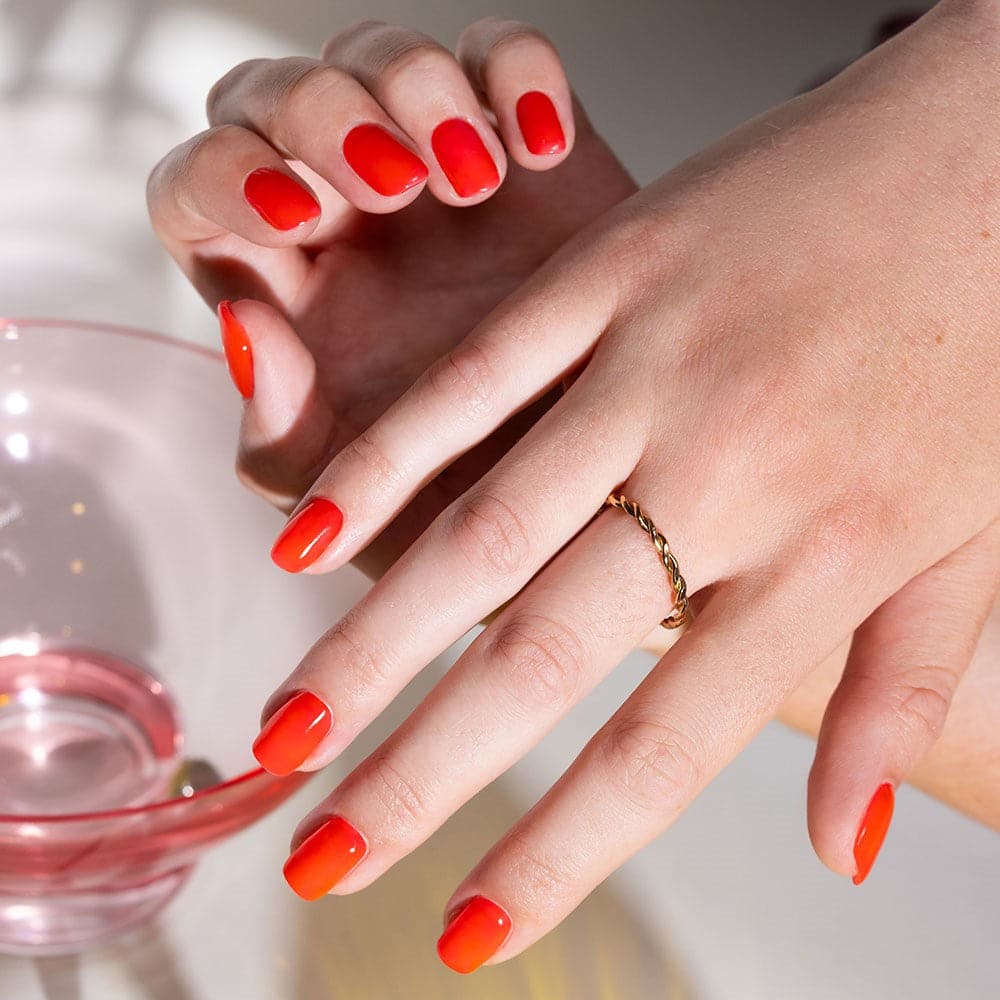 Gelous Watermelon Jelly gel nail polish - photographed in New Zealand on model