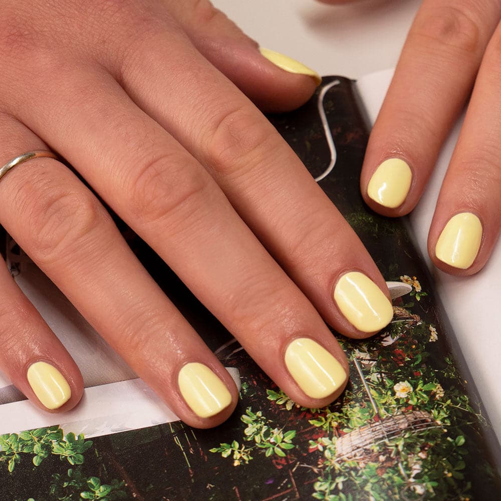 Gelous Lemon Sorbet gel nail polish - photographed in America on model