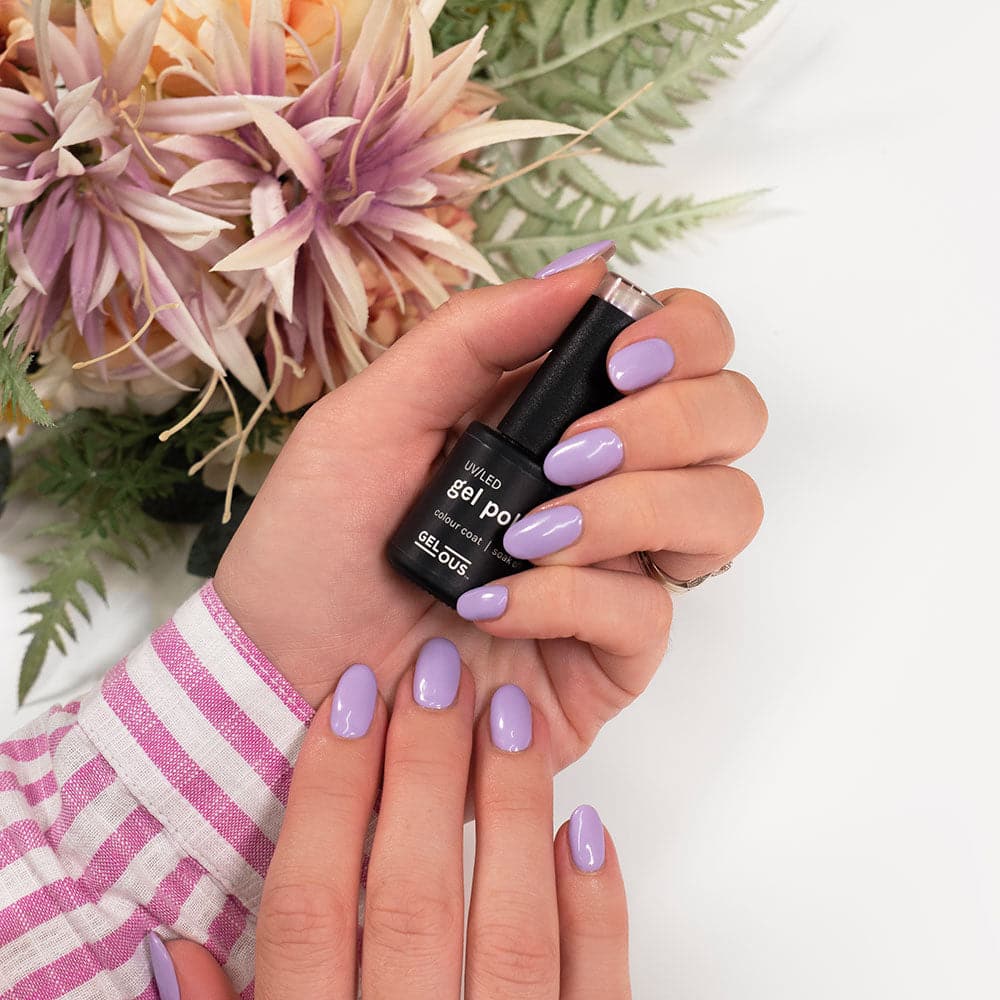 Gelous Purplexed gel nail polish - photographed in Europe on model