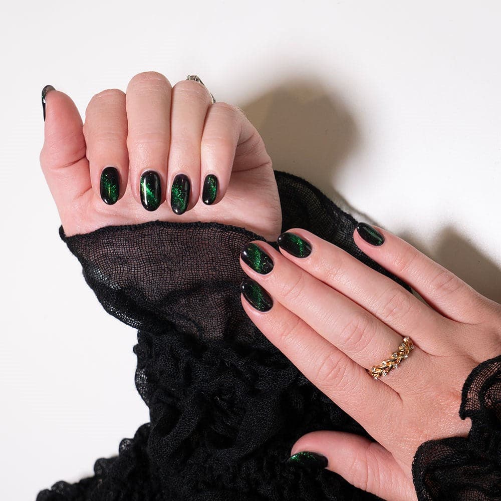 Gelous Fantasy Green Fairy gel nail polish - photographed in Europe on model