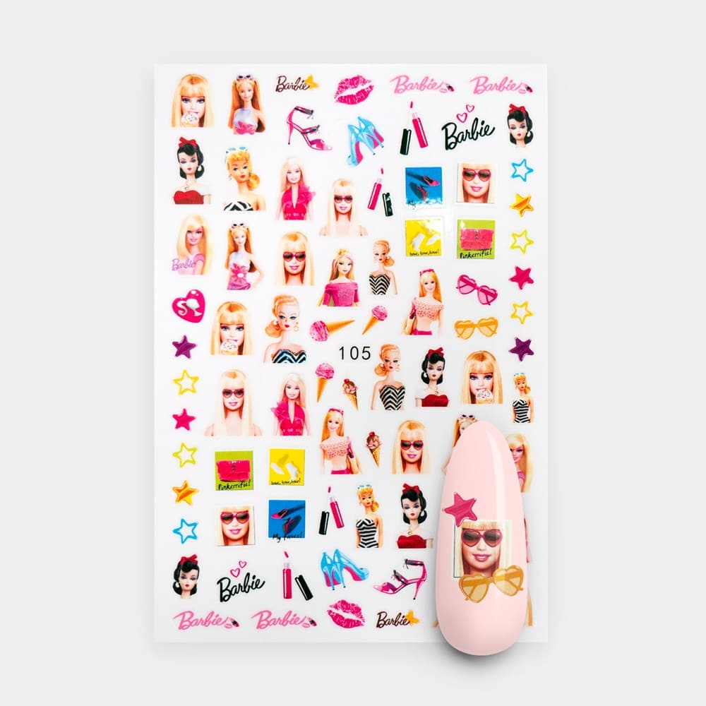Gelous Barbie Nail Art Stickers product photo - photographed in United States